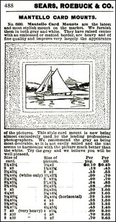 1897 Card Mounts Ad