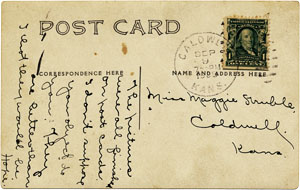 1909 Postcard Back
